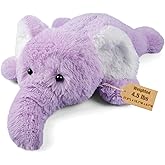 Bobbie & Laxi 28" & 4.5 lbs Elephant Weighted Stuffed Animals, Cuddly & Soft Kids' Plush Toy Pillows for Companion, Large Plushies with Removable Ceramsite Bag, Gifts for Adults, Kids, Boys and Girls
