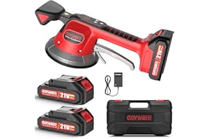 GoYwato Tile Vibration Tool Cordless - 10 Adjustable Speed Tile Suction Cup Vibrating Tool - Tiling Vibration Leveling Machine with 21V 2.0Ah Battery & Lock Design for Floor Tiles Wall Installation