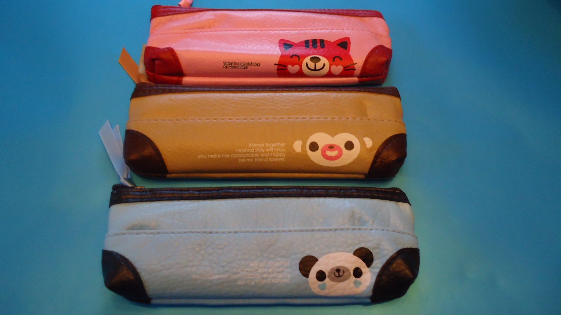 Zakkauk 1x Korean Design Novelty Pencil Cases Animal Design - 1 X Pussy Cat , Monkey Or Panda