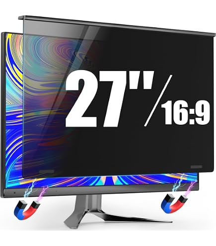 Filtro De Privacidad 3M Para Monitor 27 Pulgadas (68.6 Cm) - Fijación Magnética, Ángulo 60°, Reversible Mate/Brillante