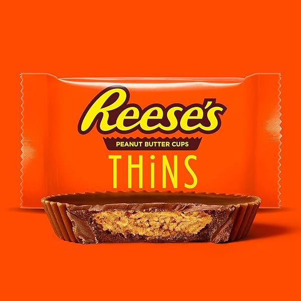 REESE’S THINS MILK CHOCOLATE PEANUT BUTTER CUPS, CANDY PARTY PACK, 24.05 OZ
