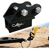 Mini Excavator Trailer Hitch Receiver Attachment with 2-Inch Receiver | Fits 0.8&ndash;2t Mini Excavators, 5000 Lbs Tongue &amp; 20000 Lbs Trailer Capacity, Easy to Install, Includes Pin