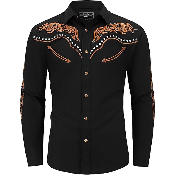 ELY CATTLEMAN Men's Long Sleeve Western Shirt with Eagle