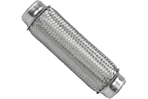 WestMotive, Exhaust Flex Pipe, 2"x10" Heavy Duty Stainless Steel Double Braid Flexible Tube 10" Overall Length