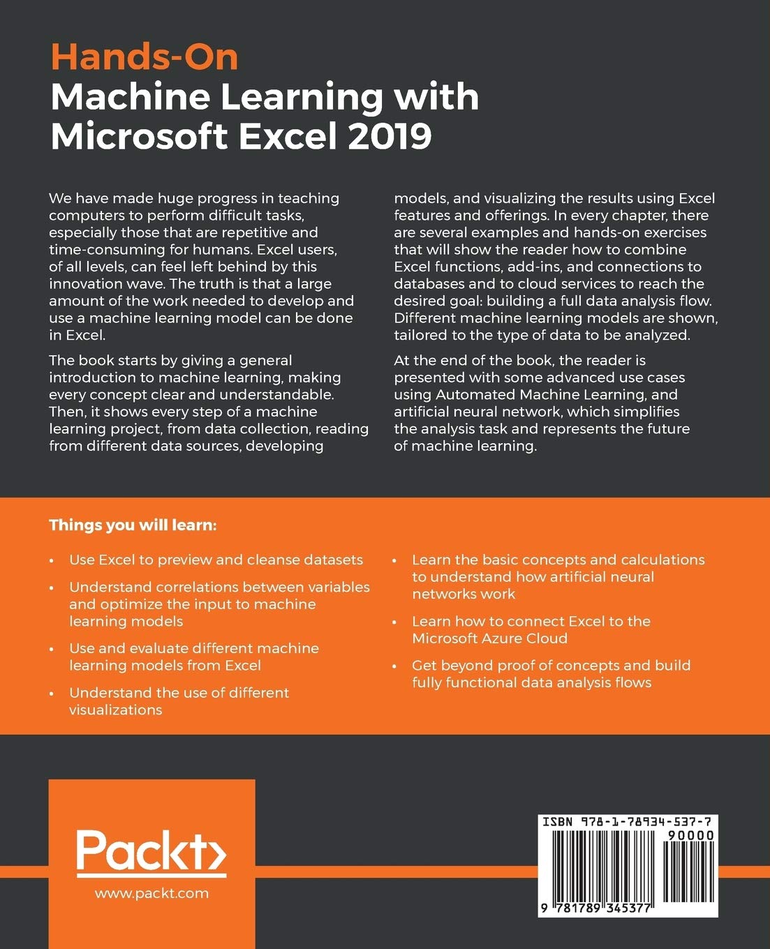 microsoft excel machine learning