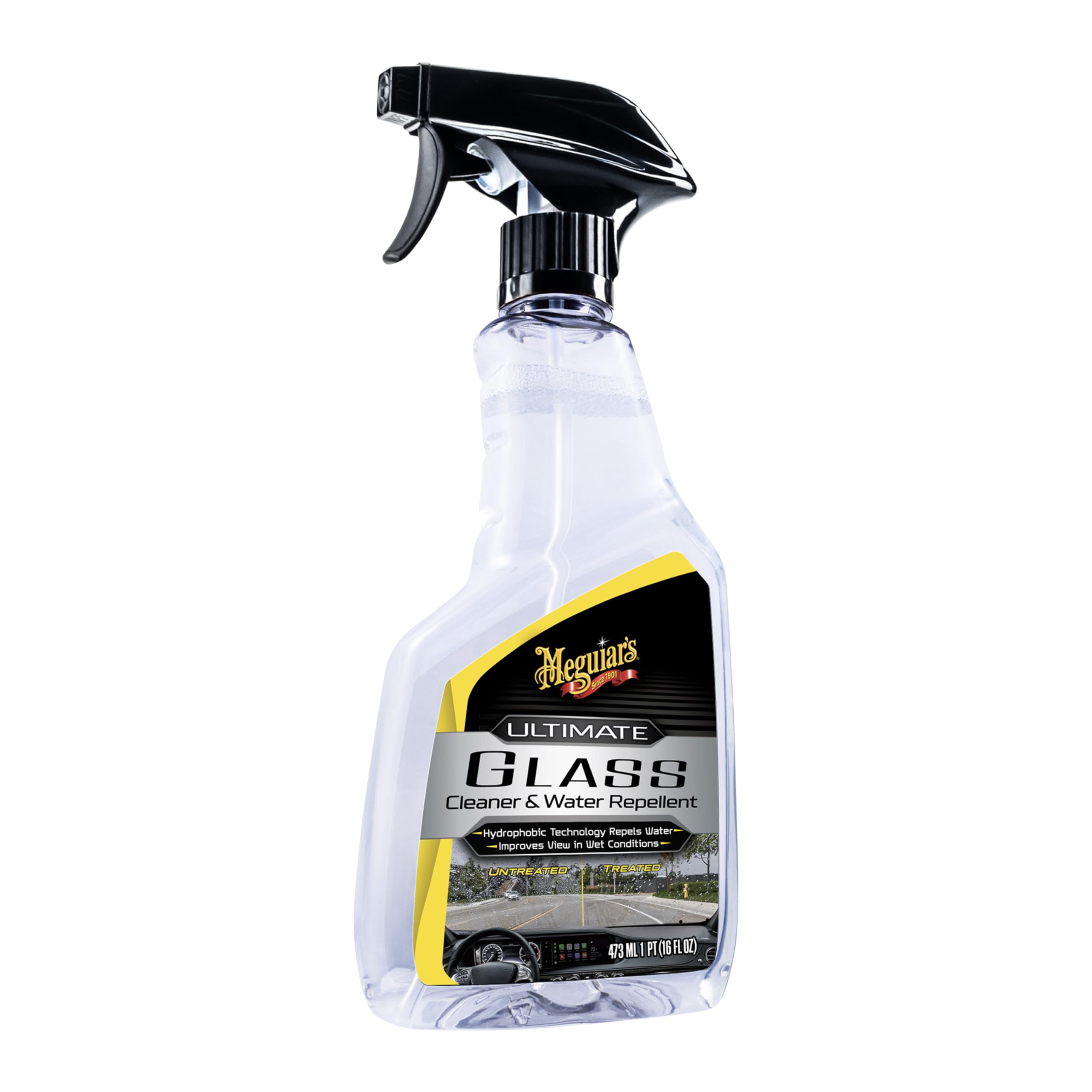 Photo 1 of Meguiar's Ultimate Glass Cleaner & Water Repellent - Premium Glass and Window Cleaner for Quick Cleaning with Hydrophobic Technology that Acts as a Rain Repellent Improving Visibility in Rain - 16oz