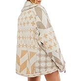 ABYOVRT Women Cardigan Sweater Shawl Collar Button Down Oversized Sweaters Boho Fall Coat