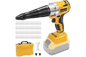 Cordless Rivet Gun Tool for Dewalt 20V Max Battery, Brushless Electric Automatic Rivet Gun for Rivets 1/8'', 5/32'', 3/16", w
