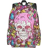 Guiteinyi Boy Kids Sweet Skull School Backpack Large Capacity Children Casual Backpacks For Teen Girl