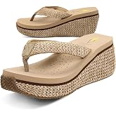 Volatile Island Wedge Sandals for Women Featuring Slip-On Thong Platform Style with EVA Insole and Rubber Outsole