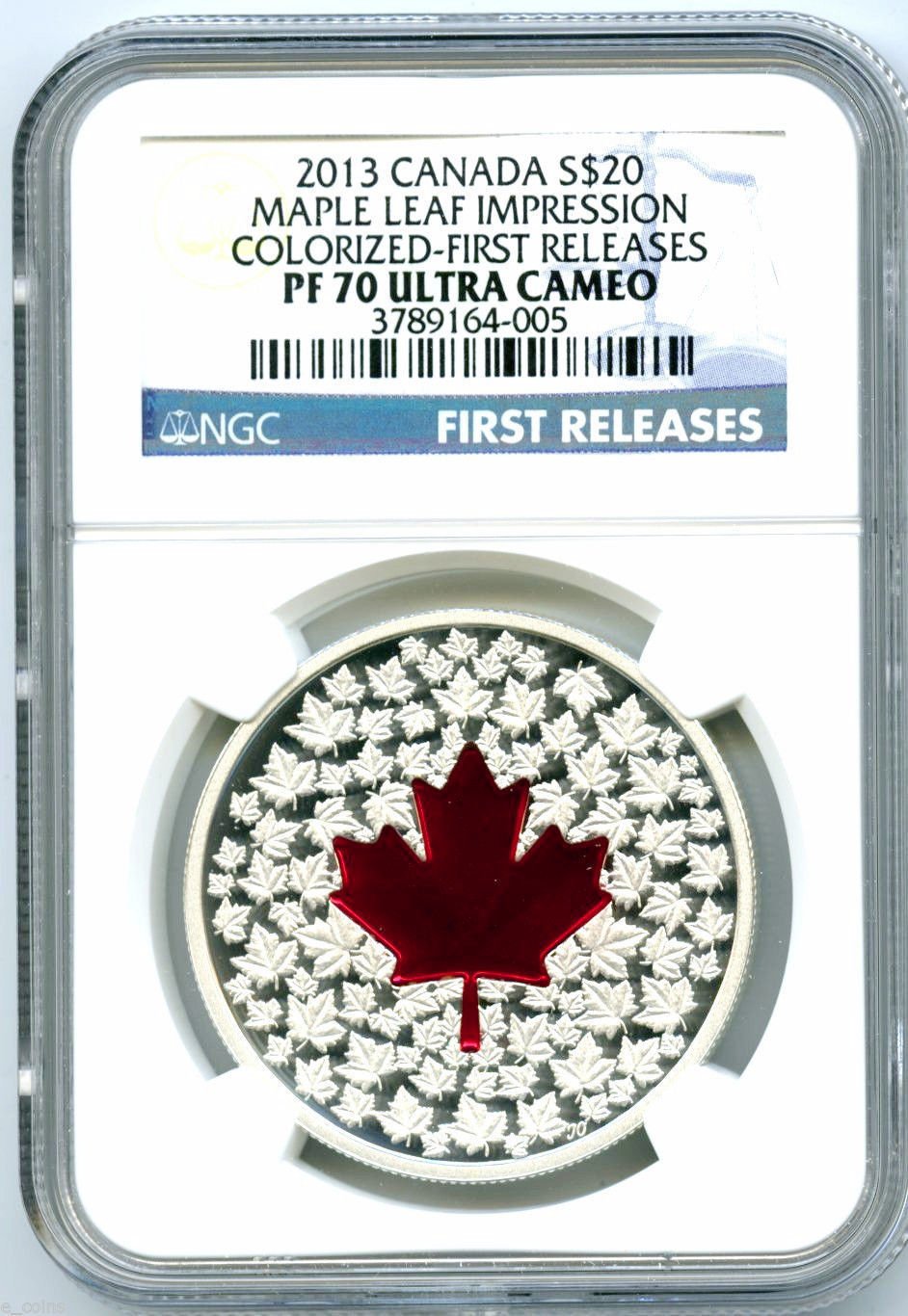 13 Canada Silver Proof Maple Leaf Impression Ngc Pf70 Colorized Red Enamel At Amazon S Collectible Coins Store