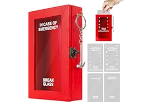 KHJCXS Funny Gift Emergency Box w/Hammer, In Case of Emergency Break Glass Boxes, 4 Types of Replacement, Halloween hilarious Desk Decor, White Elephant Gift and Gag Gifts for Friend Coworker Family
