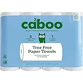 Caboo Tree Free Paper Towels, Sustainable, Toxin Free, 8 Family Size Rolls | Made with 100% Bamboo, Responsibly Sourced, Organically Grown, Chemical Free, Paraben Free, BPA Free, Hypoallergenic