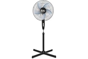 Simple Deluxe Oscillating 16 Inch 3 Adjustable Speed Pedestal Stand Fan for Indoor, Bedroom, Home Office, Living Room & College Dorm Use, 16 Inch, Black