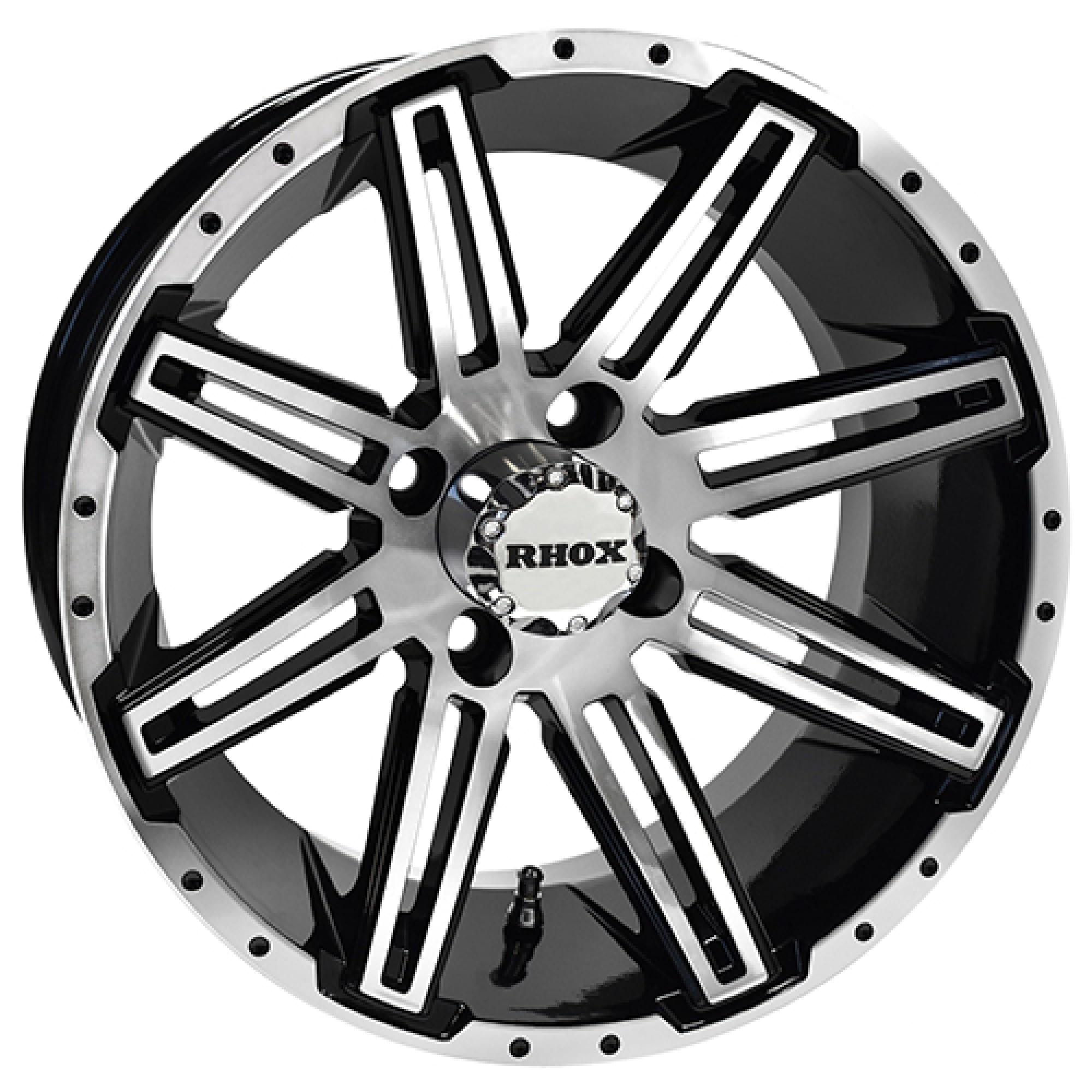Photo 1 of *** ONLY ONE INCLUDED *** Red Hawk TIR-RX275 Wheel Machined Gloss Black, 14x7, ET-25 Golf Carts