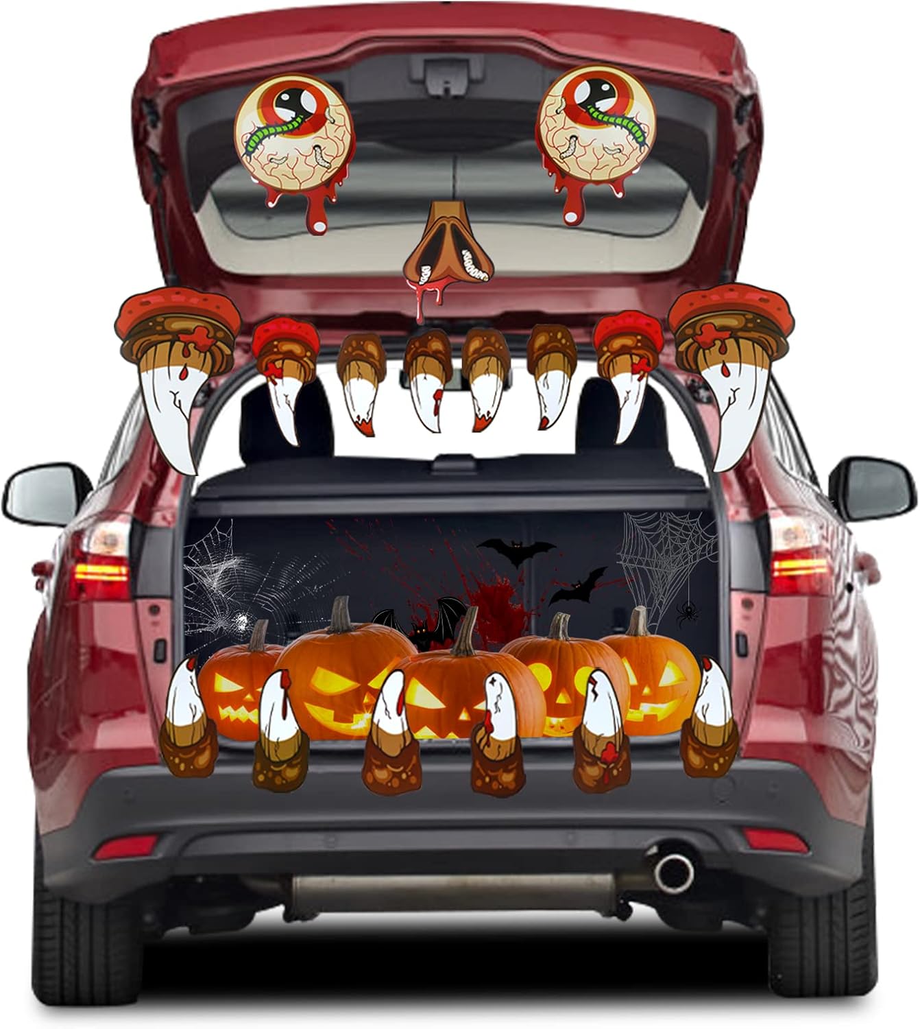 Garage Door Decorations - Fudragtn Halloween Trunk or Treat Car Decorations, Halloween Decorations for Garage Door Window Party Outdoor, Archway Garage Decoration Kit for SUV