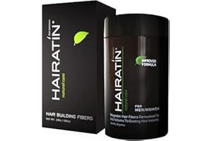 HAIRATIN BY RE-EVOLUTION HAIRATIN Building Fibers for Thinning Hair, Black, 28G - Achieve Fuller, Natural Looking Results, Instantly Conceals Hair Loss in 10 Seconds, Thickener & Bald Spot Cover Up for Men & Women