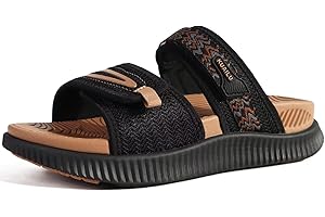 KuaiLu Womens Fashion Orthotic Slides Ladies Athletic Thick Cushion Recovery Sandals Adjustable Strap Slip On Walking Sandles With Comfortable Plantar Fasciitis Arch Support