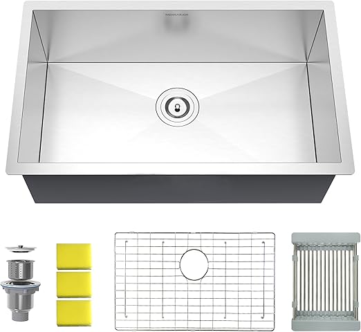 MENSARJOR - Fregadero de cocina, 76,2 cm, para empotrar debajo del