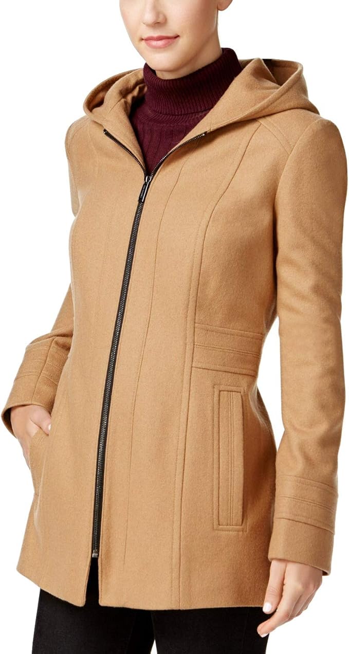 faux fur hooded wool car coat london fog