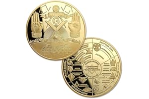 AOMCISI Masonic Challenge Coin Square Compass Freemason Lodge Family Map Working Tools