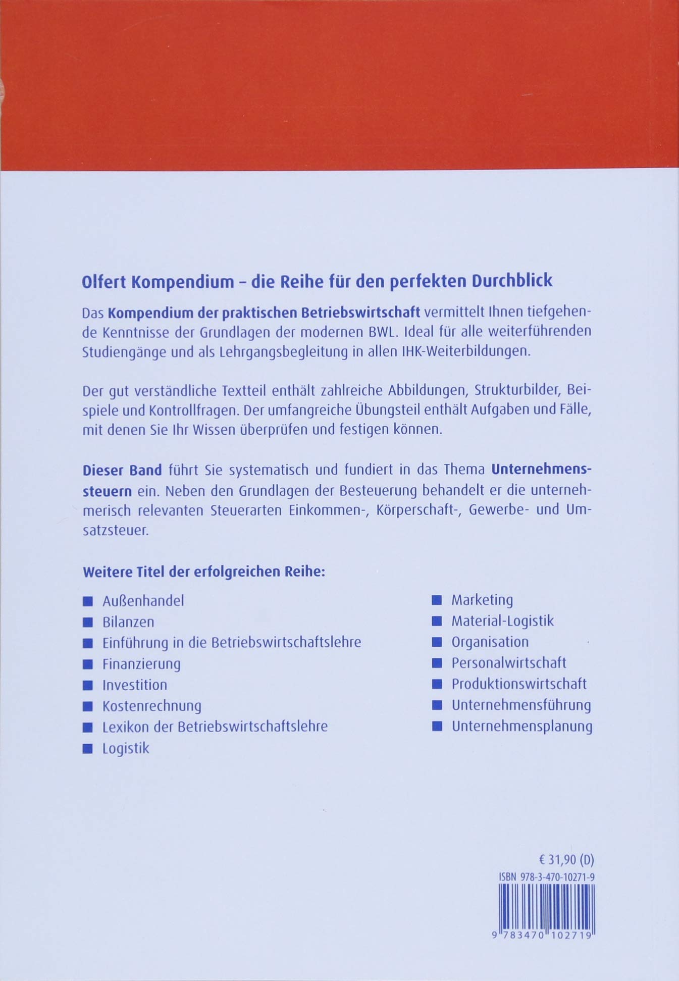 Unternehmenssteuern Amazon De Olfert Klaus Grefe Cord Bucher