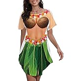 Women's Bikini Body Printed T Shirt Short Sleeve Beach Cover Up Luau Party Hawaiian Shirt