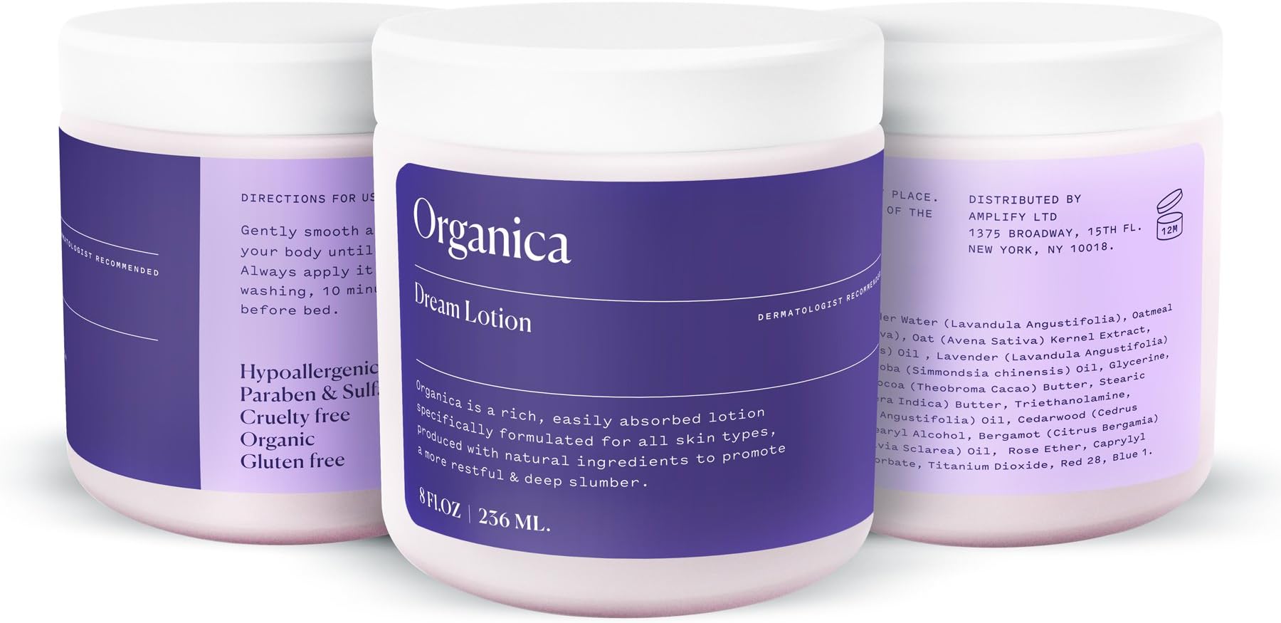 NEW! Organica 8oz Advanced Professional Sleeping Dream Night Body Skin Lotion Cream