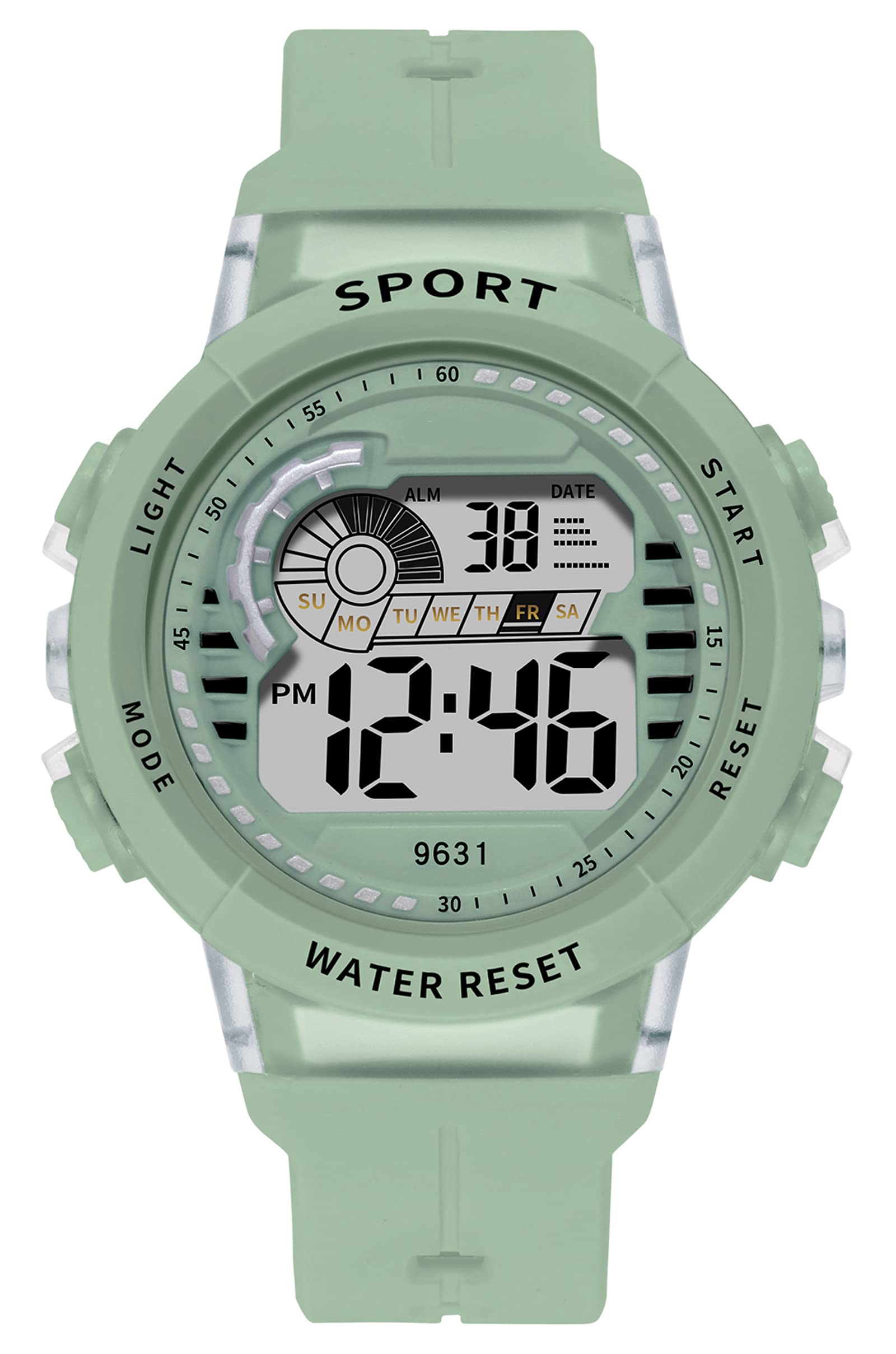 findtime Womens Digital Watch Waterproof Alarm Chronograph 6 LED Color Backlight Outdoor Wrist Watch for Women Ladies Girls Resin Strap