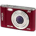 Minolta MND20 44MP Digital Camera – 2.7K Ultra HD Video, 16X Digital Zoom, Anti-Shake Stabilization, Time Lapse, Face Detection, 2.9-inch LCD Display – Lightweight Compact Camera (Red)