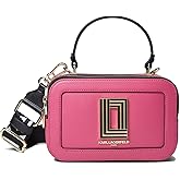 KARL LAGERFELD womens Simone Solid Top Zip Crossbody