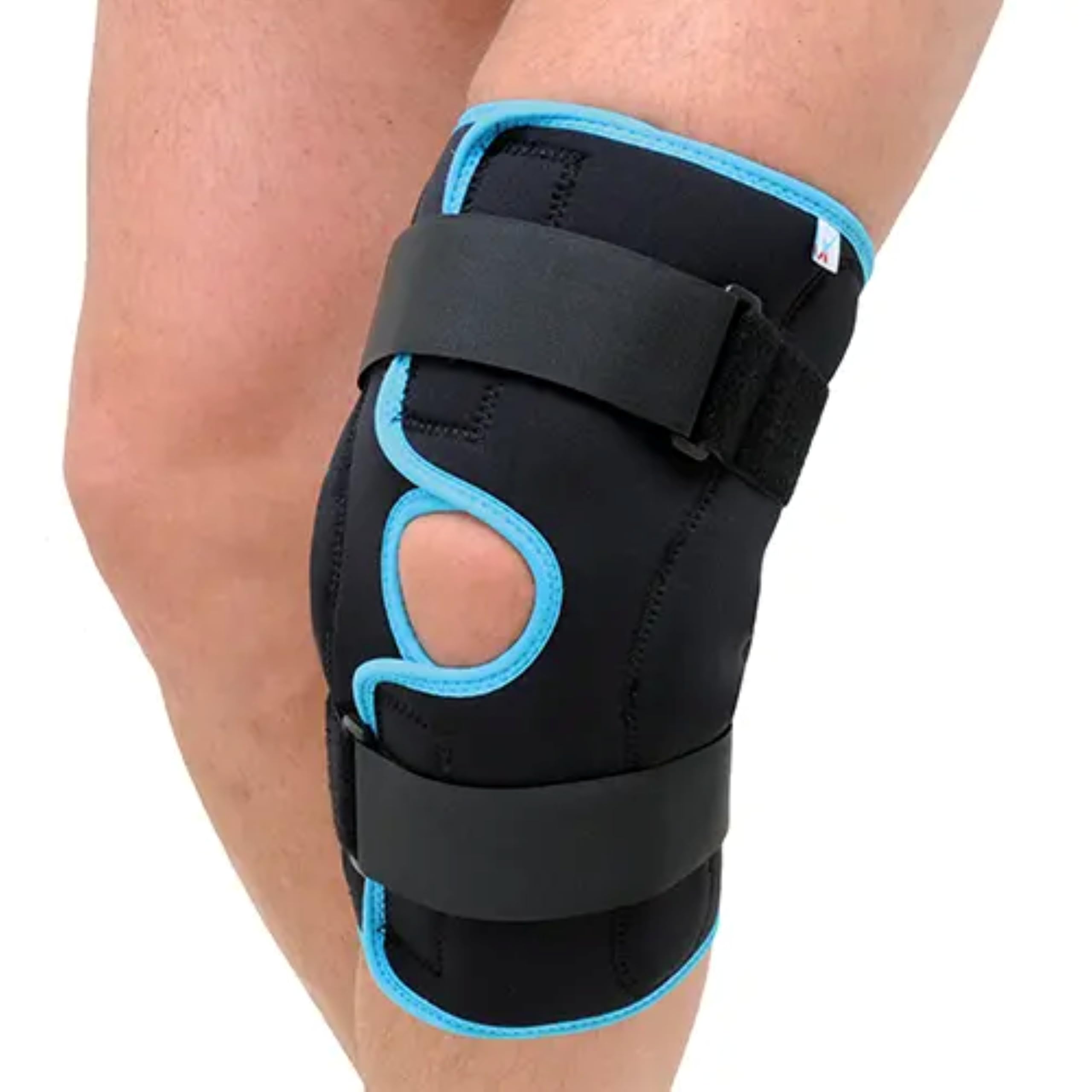 Express Orthopaedic - Medically Approved 12" Hinged Knee Brace With Front Opening Wraparound Design & Malleable Polycentric Hinges for Mild to Moderate Medial/Lateral Stability-Large (35-40cm circ)