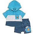 Sesame Street Pullover Hoodie and French Terry Shorts Newborn to Little Kid Sizes (Newborn - 5)