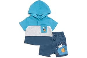 Sesame Street Pullover Hoodie and French Terry Shorts Newborn to Little Kid Sizes (Newborn - 5)