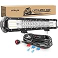 Nilight LED Light Bar 20Inch 288W Flood Spot Combo 28800LM Off Road Driving Lighting with Wiring Harness for Trucks Tractor Trailer Pickup Golf Cart SUV ATV UTV 4x4 Van Camper