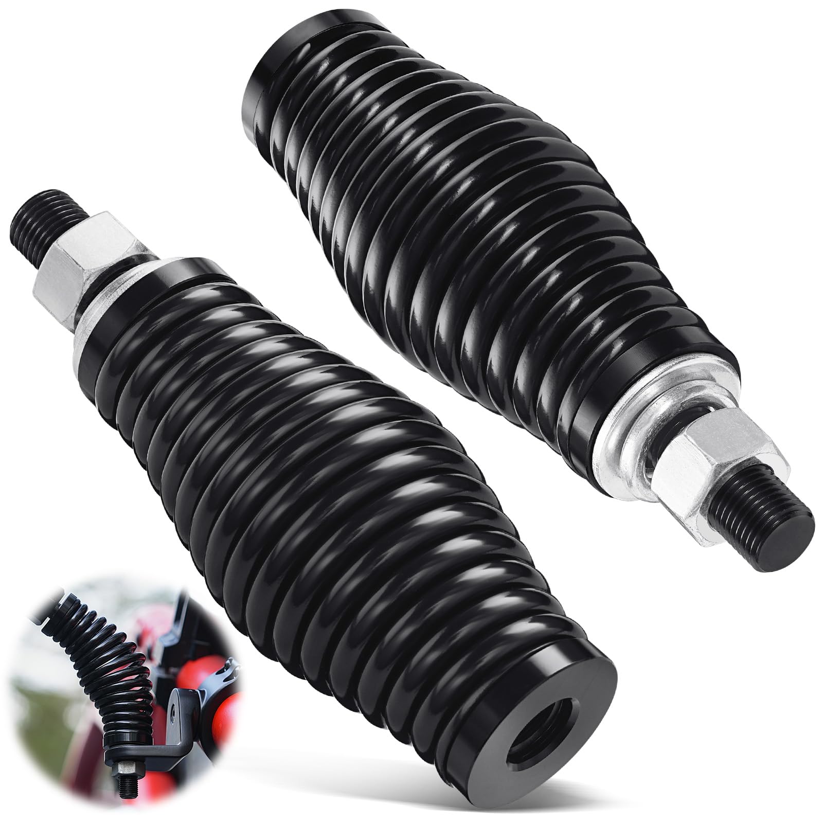 Photo 1 of 2Pcs Heavy Duty Whip Lights Spring Mounting Base, Whip Spring Base Fit for UTV ATV Center Load Antennas, Fiberglass CB Antennas