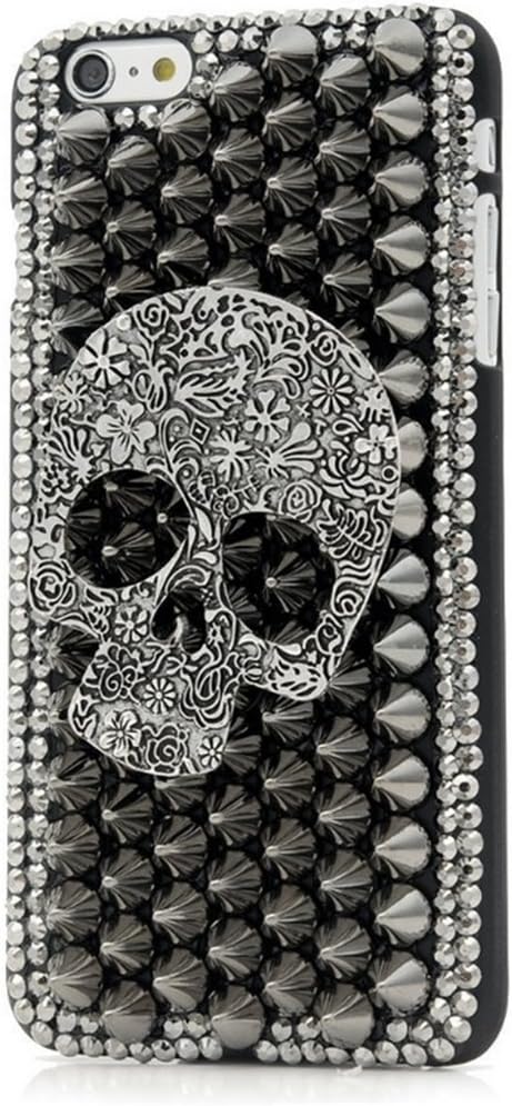 Plus Case,iPhone 6 Plus Case,TAIYANYU（TM） 3D Handmade Cool Skull with Special Pyramid Studs and Spikes Rivets Design Hard Cover Black PC Case for iPhone 6 Plus(5.5'') with Soft Clean Cloth