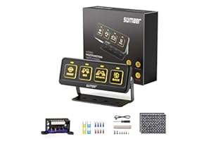 Somaer 4 Gang Wireless Switch Panel,Multifunction Remote Switch Panel for Offroad Lights with 4 Modes & 2 Power Options & Wat