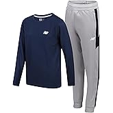 New Balance Boys Sweatpants Set - 2 Piece Athletic Bomber Jacket and Fleece Joggers Sweatpants Youth Activewear Set