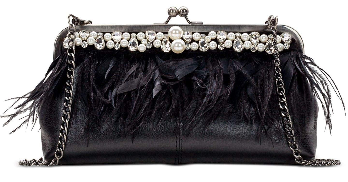 Diamond Feather Pearls Anzio Clutch