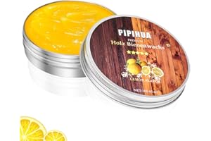PIPIHUA Beeswax Furniture Polish, Wood Seasoning Beeswax for Furniture Waterproof & Repair Wood Wax to Protect & Care, 1pc Beeswax with Sponge(Lemon)