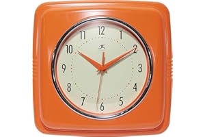 Infinity Instruments Retro Wall Clock for Living Room – Silent & Small Kitchen Clock – Vintage Horloge Murale for Retro Decor