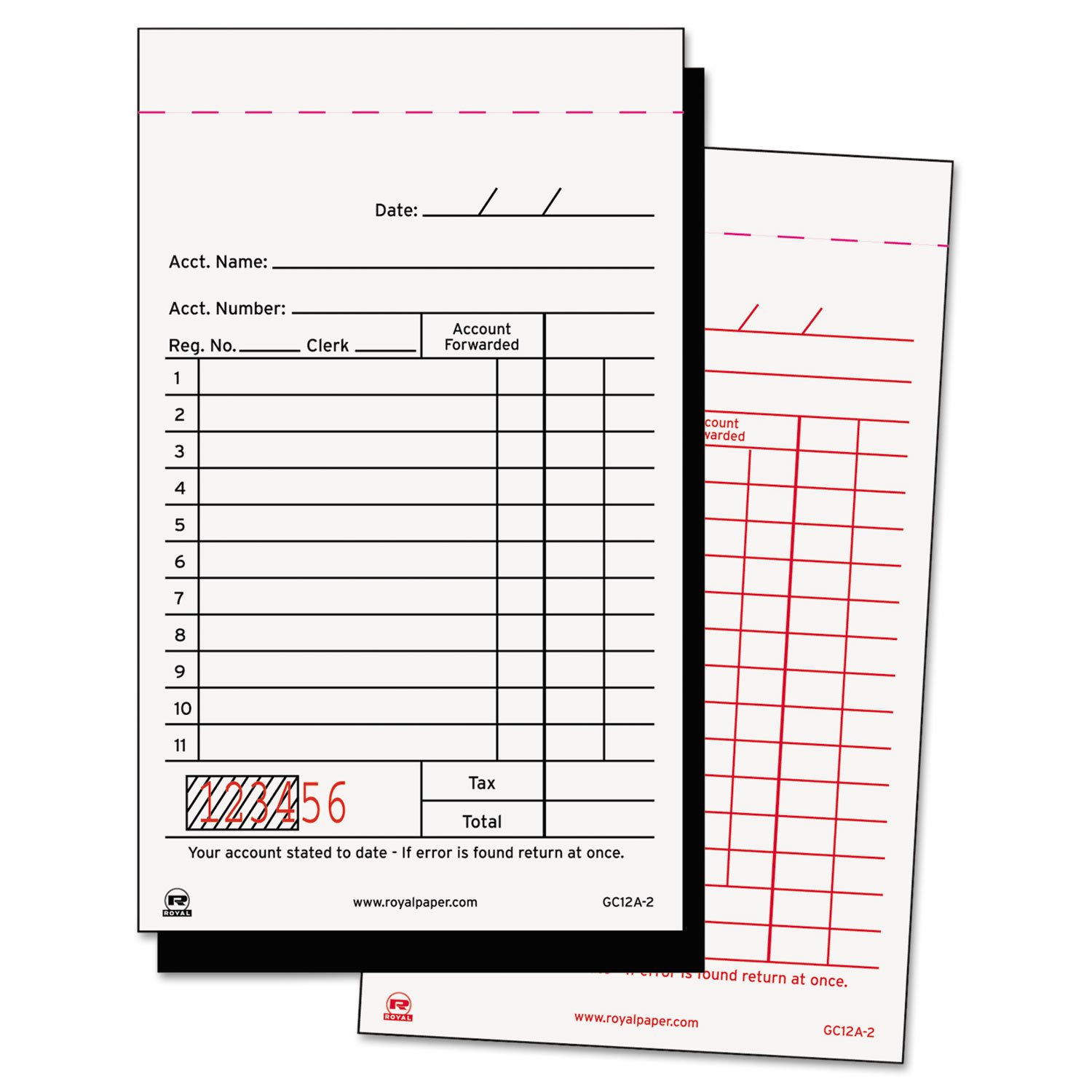 Amazon Com Royal Sales Receipt Book Carbon Duplicate 3 2