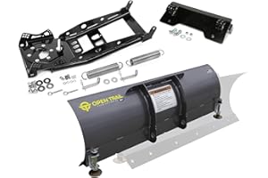 Seismic Cycles UTV Snowplow System - 60" Straight Blade & Mount/Push Tube Kit - Compatible/Replacement for Honda SXS700 Pioneer 700 (2014-2018) - Black Steel Classic Style