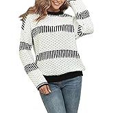 Women Casual Long Sleeve Sweater 2025 Fall Winter Ribbed Knit Pullover Loose Crewneck Sweater Jumper Tops