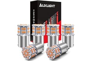 AUXLIGHT 1156 LED Bulbs 54-SMD 300% Super Bright BA15S 7506 1141 1003 LED Light Replacement for Car Truck Turn Signal Side Marker Lights & RV Camper Trailer Interior Lights, Amber Yellow(Pack of 6)