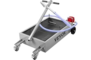 VEVOR Oil Drain Pan 15 Gallon Oil Drain Tank, 57L Low Profile Oil Drain Pan, Large Capacity Oil Change Pan, Foldable Hand, wi