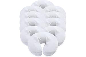 London Linens Pack of 10, Premium Extra Thick 100% Cotton Flannel Massage Tables Face Cradle Covers Cozies Fitted - Includes 10 pcs (White)