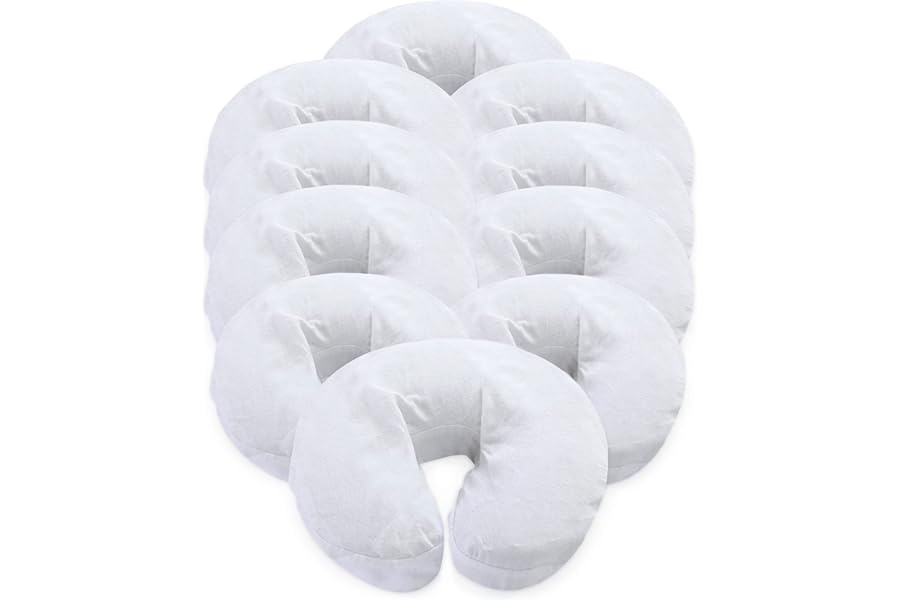 London Linens Pack of 10, Premium Extra Thick 100% Cotton Flannel Massage Tables Face Cradle Covers Cozies Fitted – Includes 10 pcs (White)