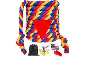 AKSIQEE Field Day Tug of War Rope for Kids and Adults, Outdoor Lawn Yard Family Reunion Birthday Party Games, Outside Backyard Camping Picnic Games, Backyard Carnival Games Fun for Team Building Activities
